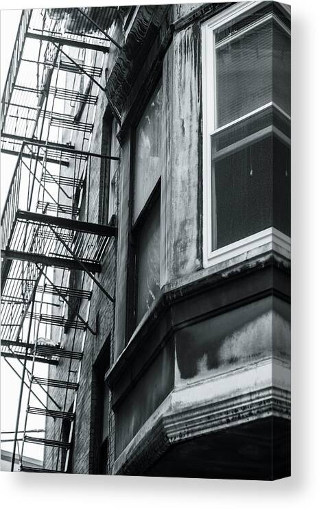 Stairs Canvas Print featuring the photograph Fire escape stairs 3 by Jason Hughes
