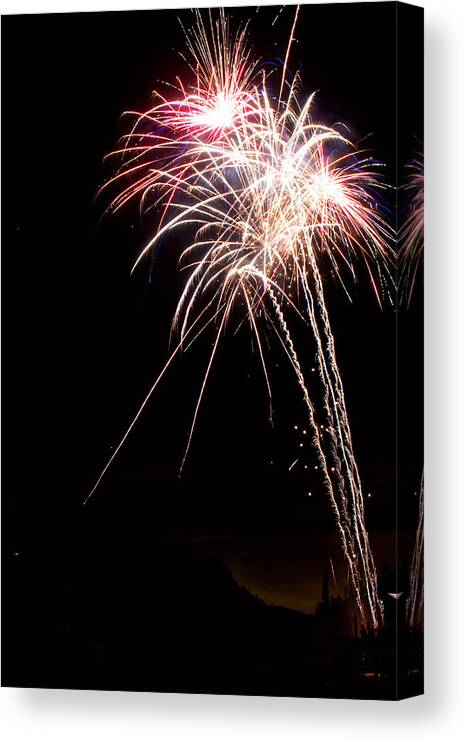 Fireworks Canvas Print featuring the photograph Fireworks 70 by James BO Insogna