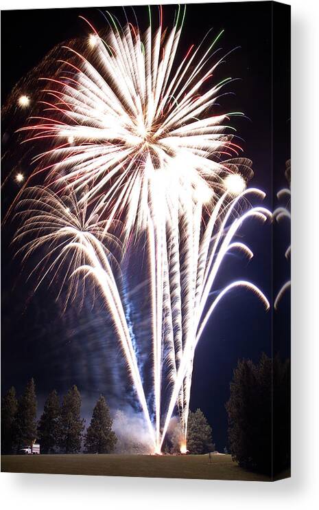 Fireworks Canvas Print featuring the photograph Fireworks no.3 by Niels Nielsen