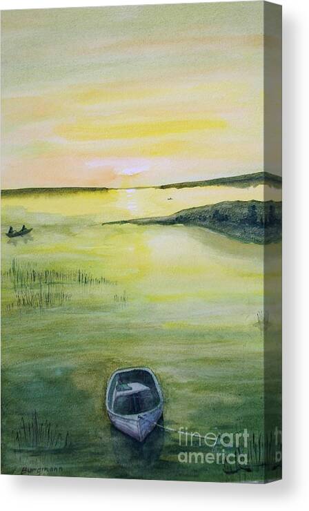 Boat Canvas Print featuring the painting Fisherman's Delight by Petra Burgmann