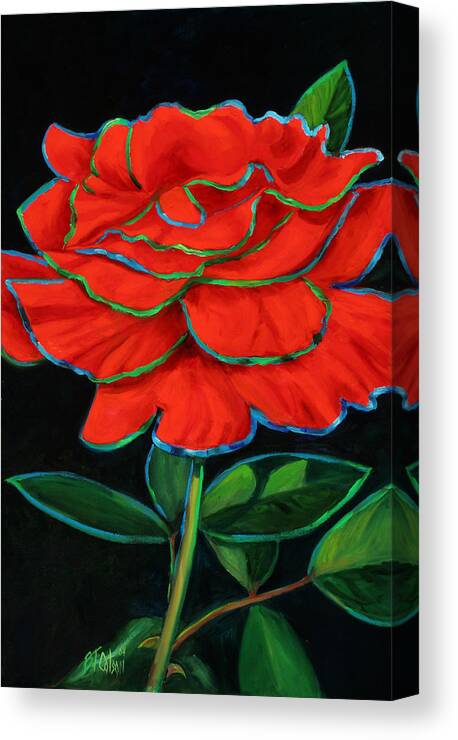Rose Canvas Print featuring the painting Flaminco Rose by Billie Colson