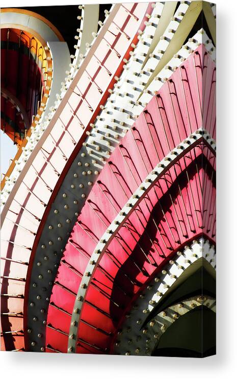 Flamingo Canvas Print featuring the photograph Flamingo Hotel Lights Vegas by Marilyn Hunt