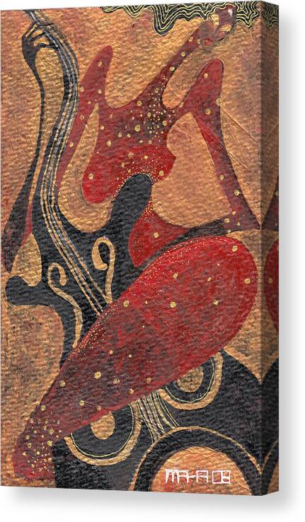 Cello Canvas Print featuring the painting Flirting with cello by Maya Manolova