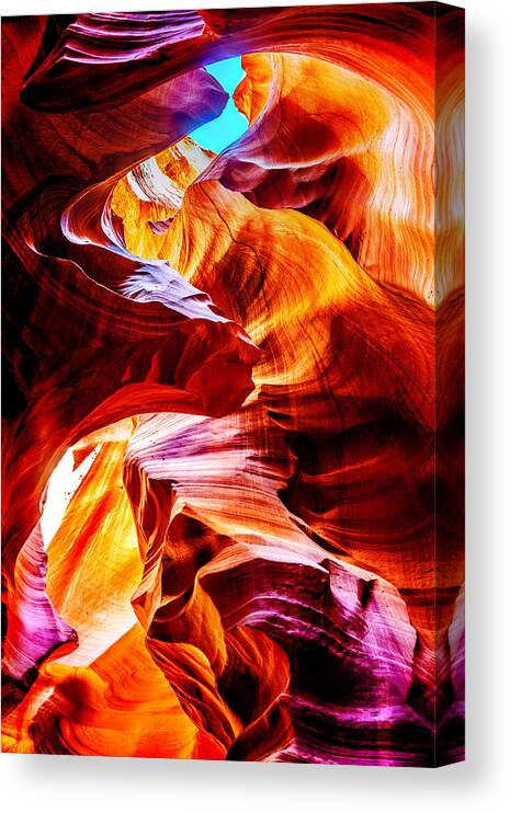 Upper Antelope Canyon Photos Canvas Print featuring the photograph Flowing by Az Jackson