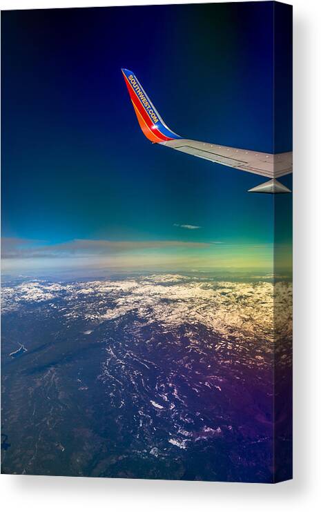 Airplane Canvas Print featuring the photograph Flying High by Marnie Patchett