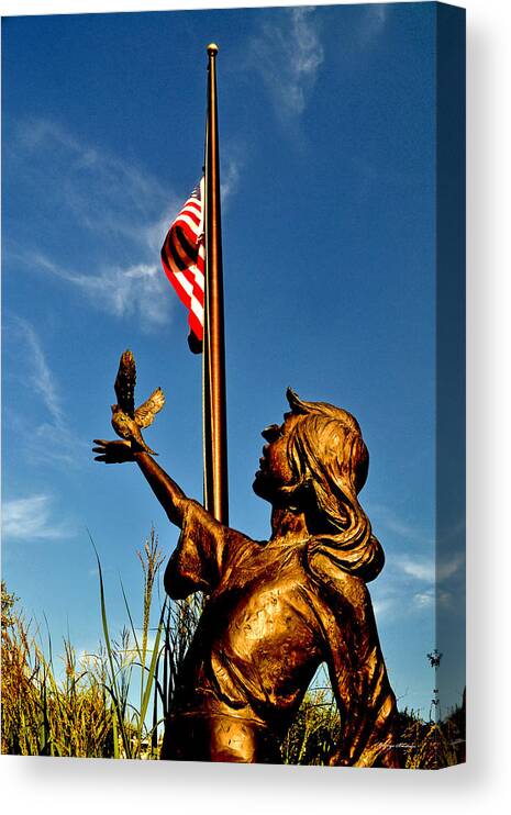 Flag Canvas Print featuring the photograph For Our Fallen by George Bostian