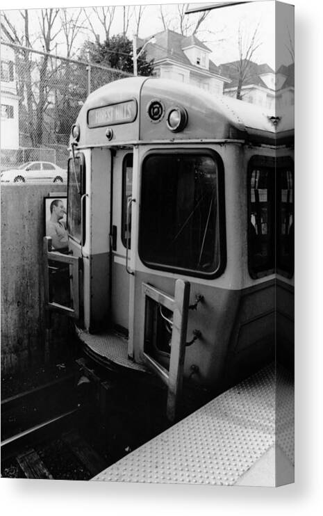 Train Canvas Print featuring the photograph Forrest Hills Stop by Joseph Caban