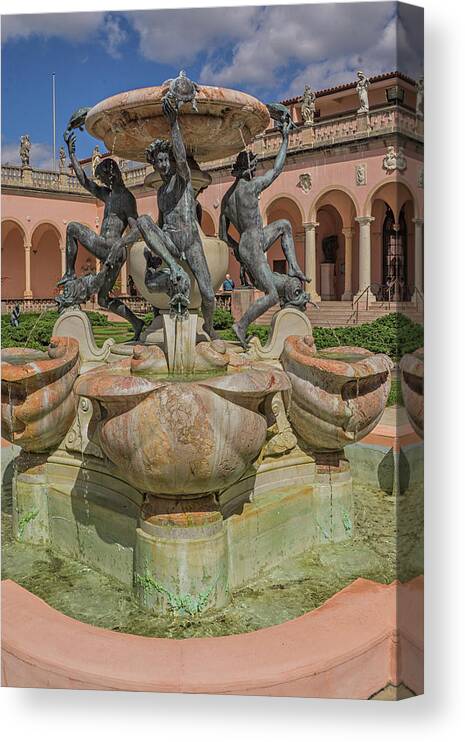 Fountain Spray Canvas Print featuring the photograph Ringling Museum by Dennis Dugan