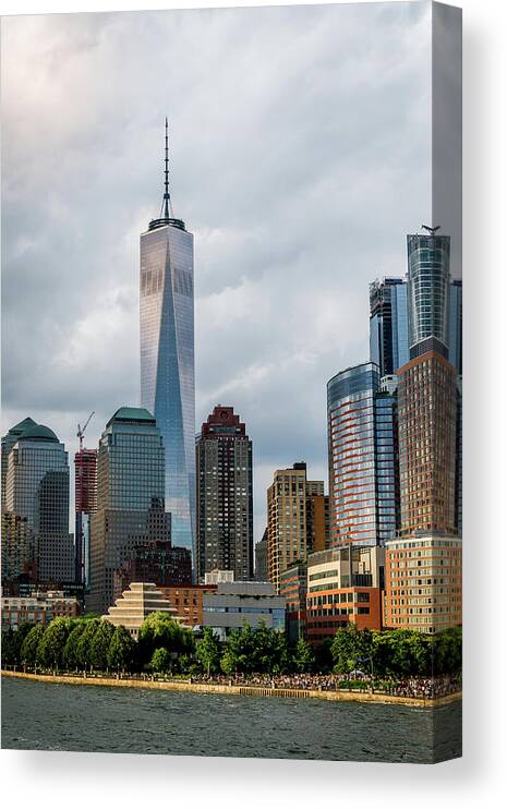 Hudson River Canvas Print featuring the photograph Freedom Tower - Lower Manhattan 1 by Frank Mari
