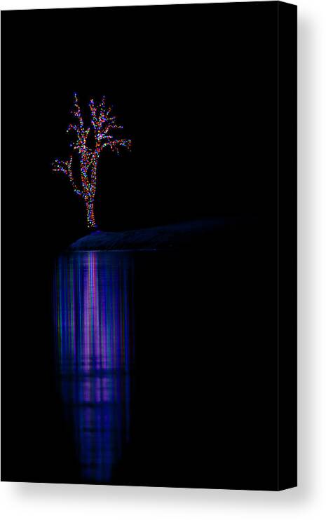 Lights Canvas Print featuring the photograph Frozen Lights Across The Lake by Mark Harrington