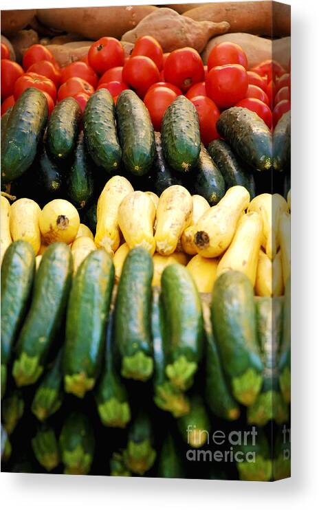 Zucchini Canvas Print featuring the photograph Fruits and vegetables on display 2 by Micah May