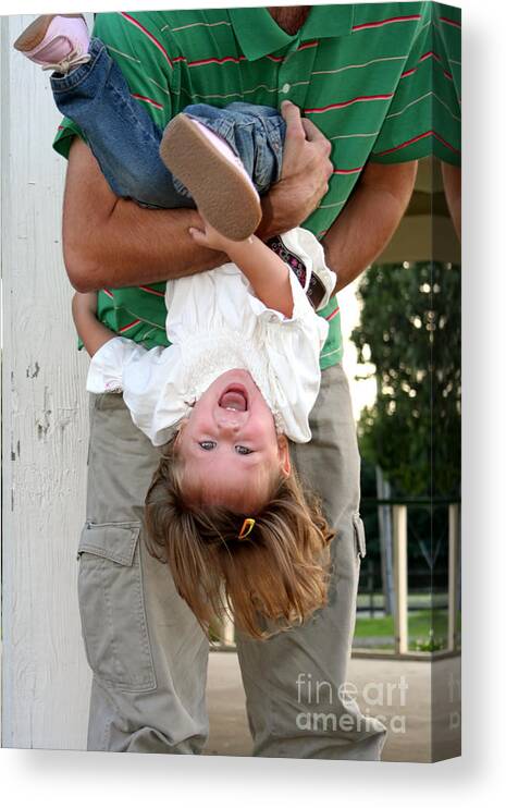 People Canvas Print featuring the photograph Fun With Daddy by Susan Stevenson