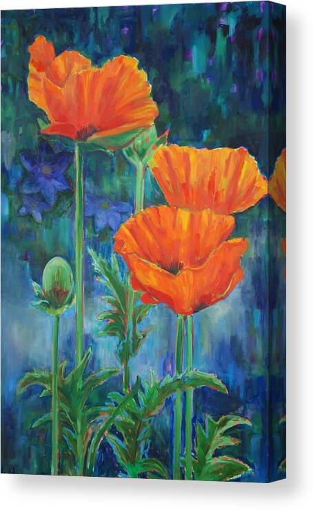 Poppy Canvas Print featuring the painting Garden Party by Billie Colson