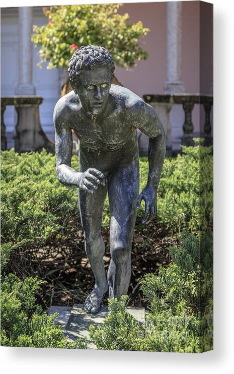 Florida Canvas Print featuring the photograph Garden Statue Ringling Museum by Edward Fielding