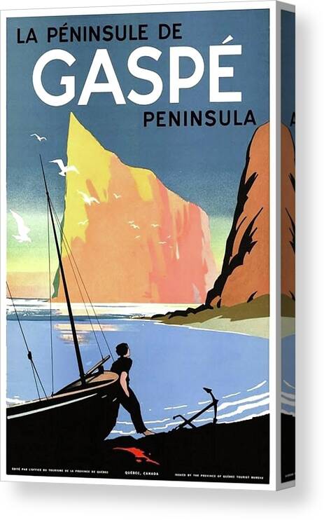 Gaspe Canvas Print featuring the painting Gaspe Peninsula, coast, Canada by Long Shot