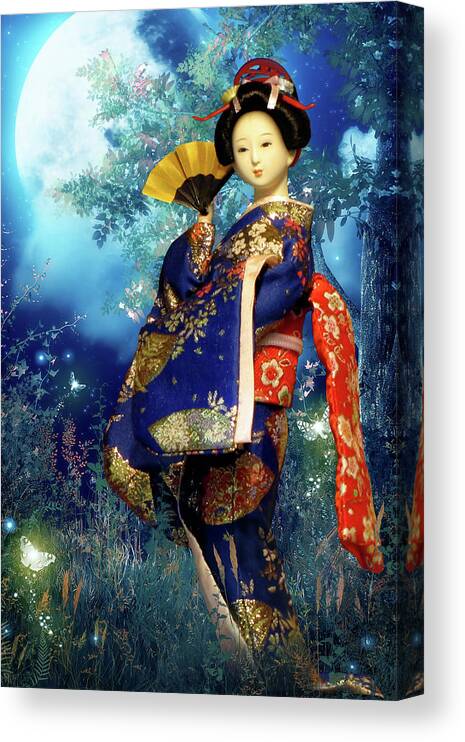 Asia Canvas Print featuring the photograph Geisha - Combining innocence and Sophistication by Alexandra Till