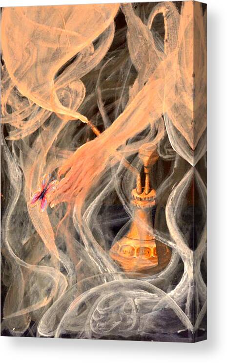 Jinn Canvas Print featuring the painting Genie from the Bottle by Medea Ioseliani