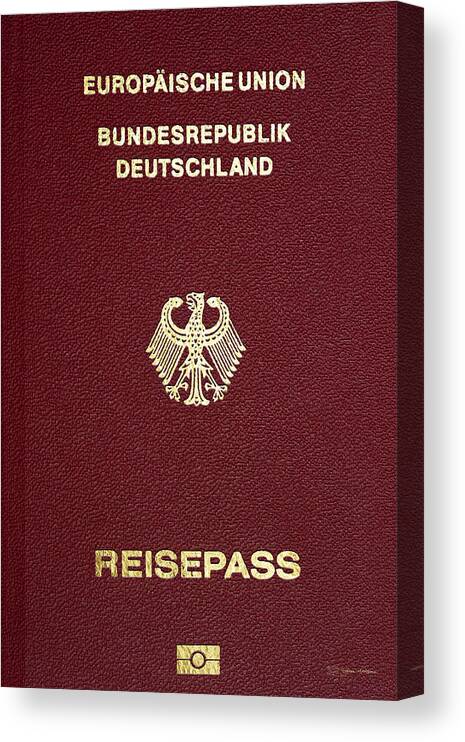 “passports” Collection Serge Averbukh Canvas Print featuring the digital art German Passport Cover by Serge Averbukh