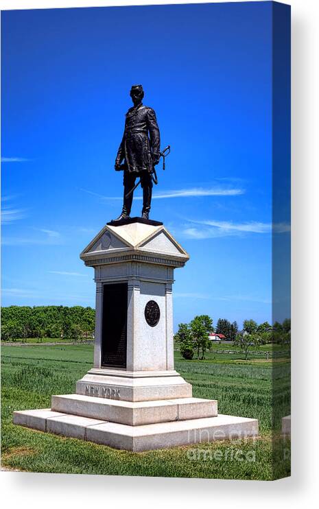 Gettysburg Canvas Print featuring the photograph Gettysburg National Park Abner Doubleday Memorial by Olivier Le Queinec