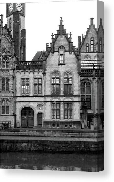 Ghent Canvas Print featuring the photograph Ghent Canal by Rebekah Zivicki