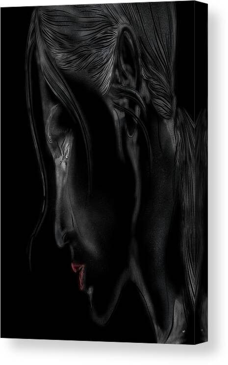 Girl In The Shadows Canvas Print featuring the digital art Girl in the Shadows by Mark Taylor