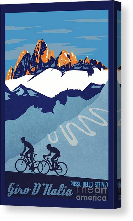 Giro D'italia Canvas Print featuring the painting Giro D'Italia cycling poster by Sassan Filsoof