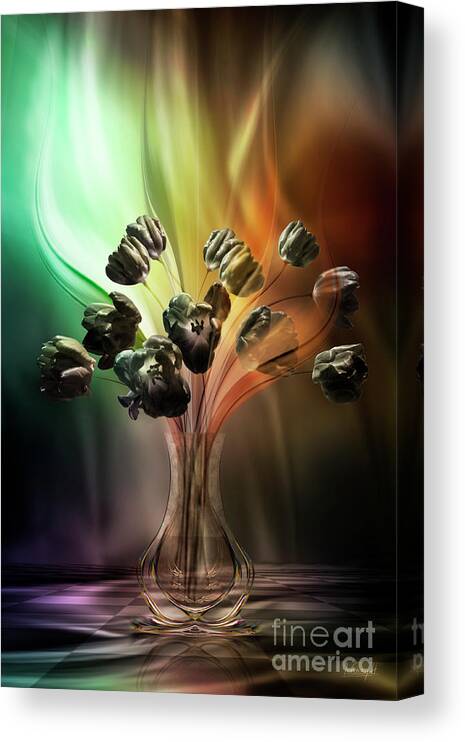 Movement Canvas Print featuring the digital art Glasblower's tulips by Johnny Hildingsson