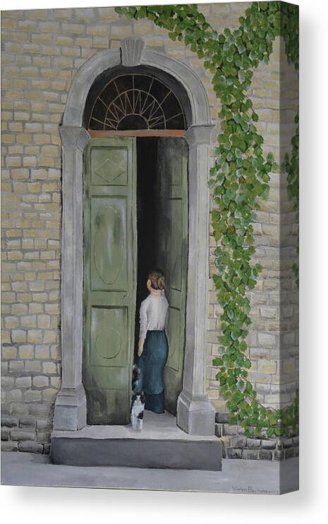 Old Door Way Canvas Print featuring the painting Going In and Out by Winton Bochanowicz