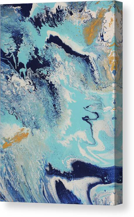 Ocean Canvas Print featuring the painting Gold Strike by Tamara Nelson