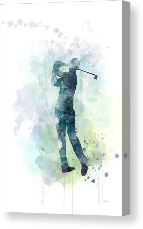 Sport Canvas Print featuring the digital art Golf Player by Marlene Watson