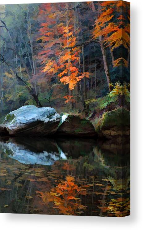 Water Canvas Print featuring the photograph Gorge Boulders 2 by Sam Davis Johnson