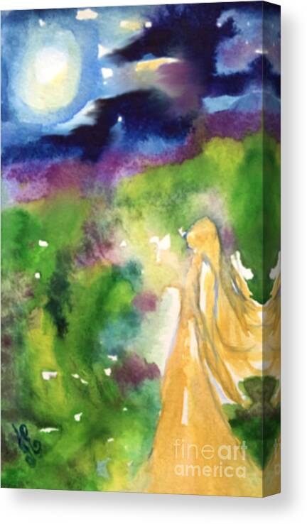 Angel Canvas Print featuring the painting Gratitude by Julie Engelhardt