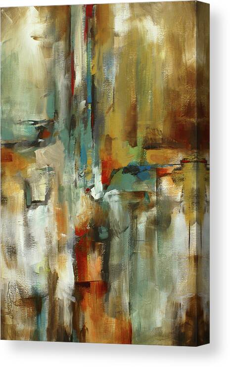 Geometric Canvas Print featuring the painting Gravity by Michael Lang