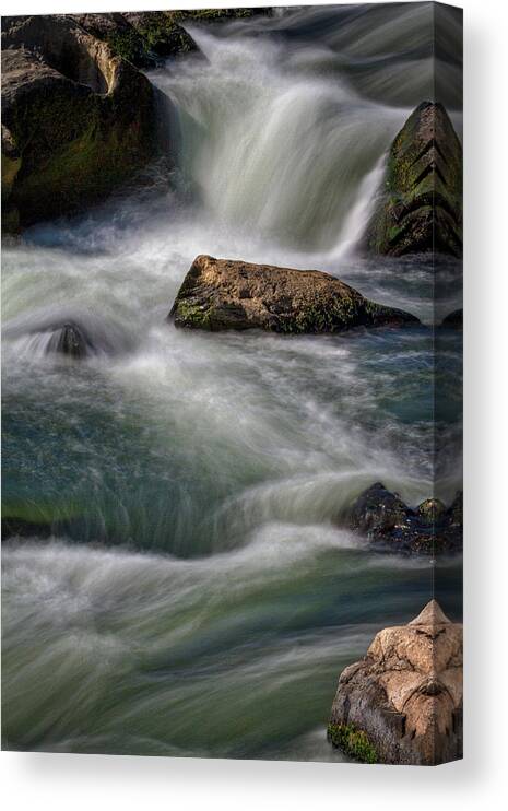 Great Falls Canvas Print featuring the photograph Great Falls Overlook Closeup #2 by Stuart Litoff