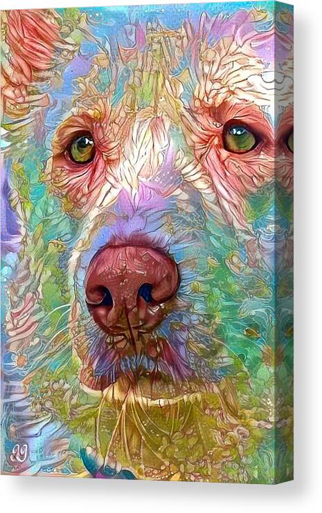Siberian Husky Canvas Print featuring the digital art Green Eyes by Geri Glavis