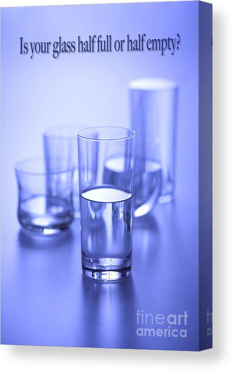 Glass Of Water Canvas Print featuring the photograph Half Empty or Half Full? by George Robinson