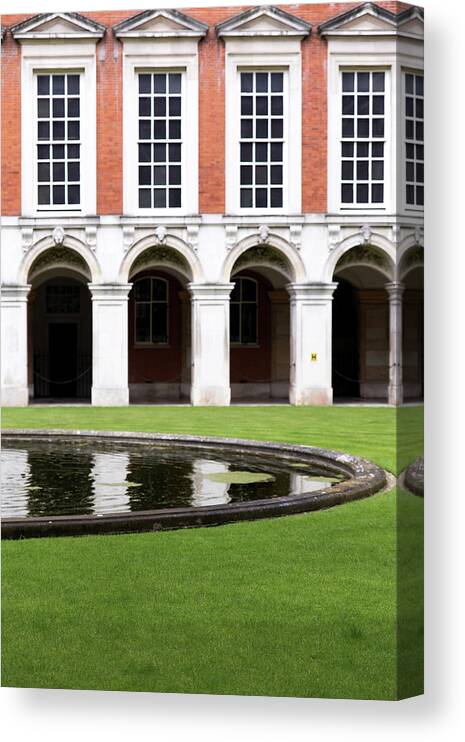 Lawn Canvas Print featuring the photograph Hampton Court by Lora Lee Chapman