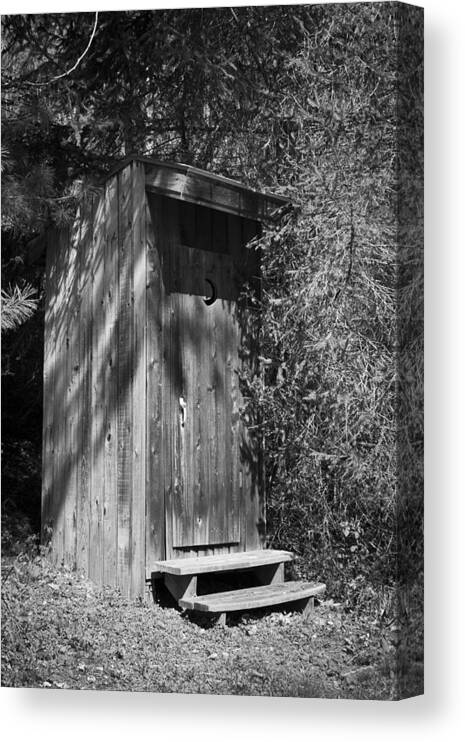Outhouse Canvas Print featuring the photograph Happy Hollow Outhouse by Teresa Mucha