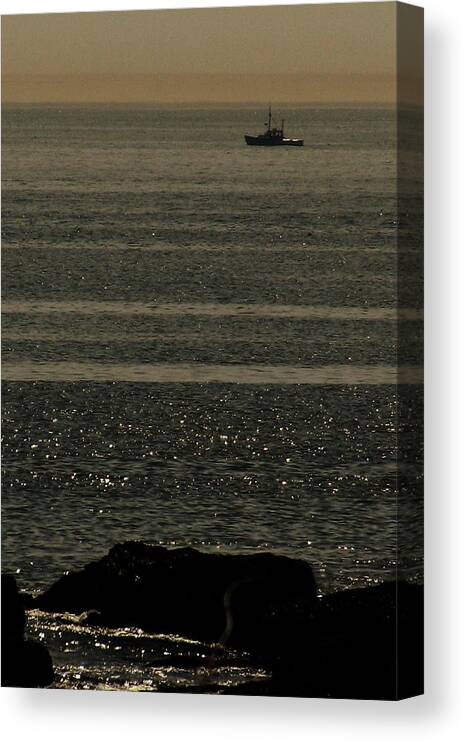 Ocean Canvas Print featuring the photograph Heading Out by Jeff Heimlich