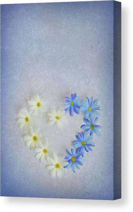 Adoration Canvas Print featuring the photograph Heart and Flowers by Elvira Pinkhas