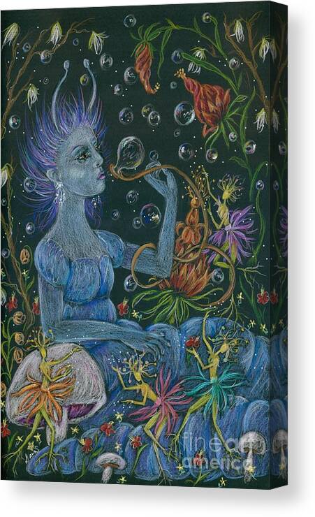 Fairy Canvas Print featuring the drawing Her Caterpillar Majesty by Dawn Fairies