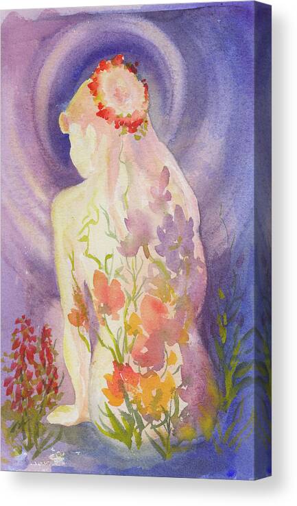 Herbal Goddess Canvas Print featuring the painting Herbal Goddess by Caroline Patrick