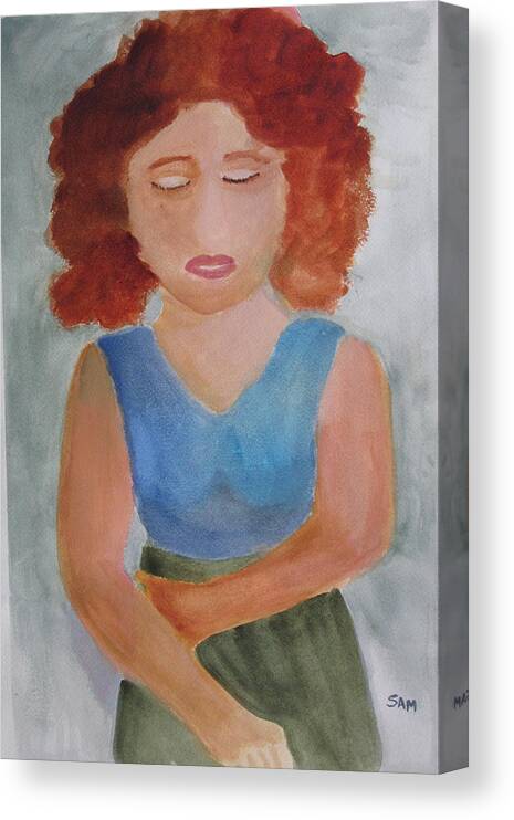 Girl Canvas Print featuring the painting Herself by Sandy McIntire