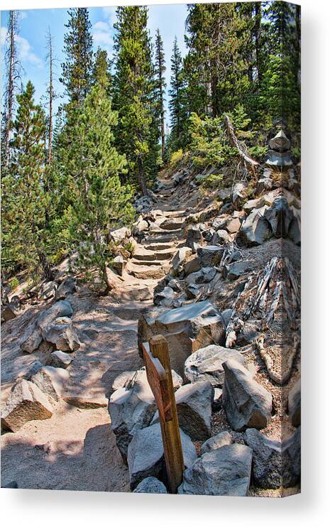 Sierra Nevada Canvas Print featuring the photograph Hiking To Devils Postpile by Kristia Adams