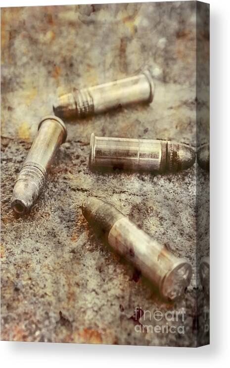 Bullets Canvas Print featuring the photograph Historic military still by Jorgo Photography