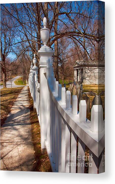 Neighborhood Canvas Print featuring the photograph Historic Vermont Fence by Elizabeth Dow