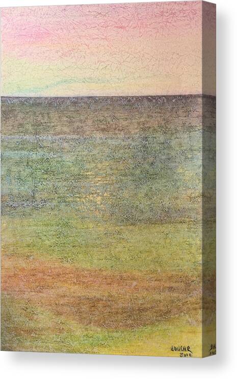Original Canvas Print featuring the mixed media Horizon by Norma Duch