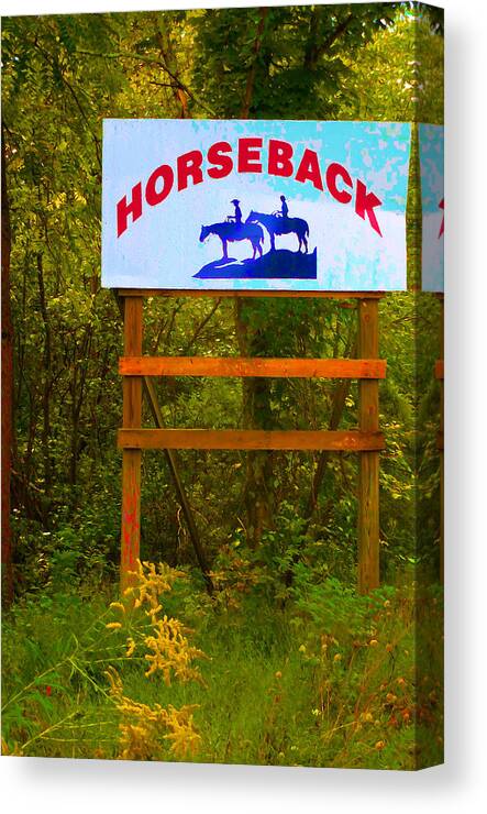 Horseback Canvas Print featuring the painting Horseback 2 by Jeelan Clark