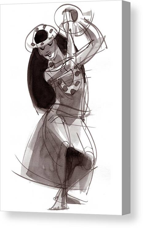 Hula Canvas Print featuring the painting Hula Dancer Alika by Judith Kunzle
