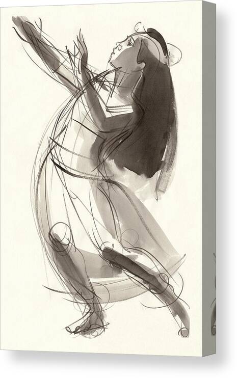 Dancer Canvas Print featuring the painting Hula Mahealani by Judith Kunzle